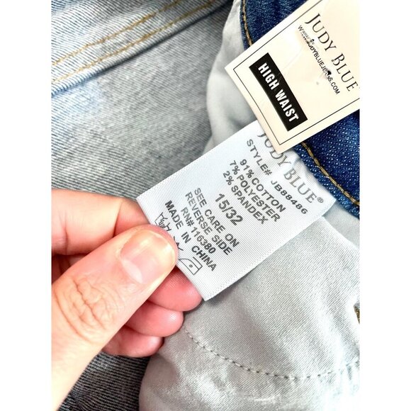 NWT Judy Blue Summer Days High Rise Tummy Control Top Flare Medium Blue 15/32 - Picture 8 of 9